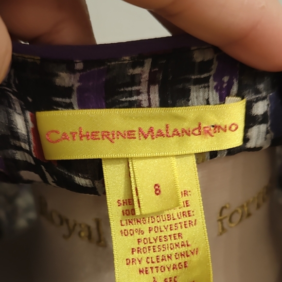 Catherine Malandrino Multicolor V-Neck Blouse without Belt - Picture 3 of 11